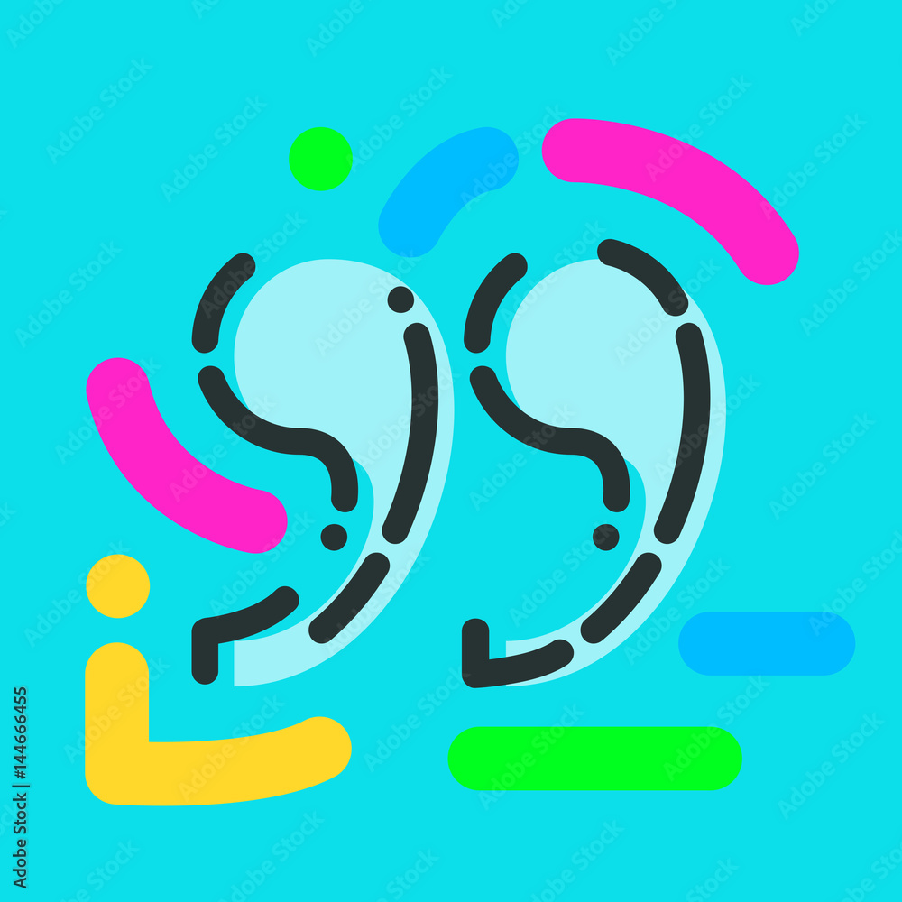 Poster modern style business icon layered vector - quotation marks