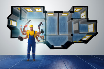 Jack of all trades concept with worker