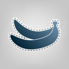 Fototapeta premium Banana simple sign. Vector. Blue icon with outline for cutting out at gray background.