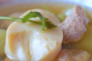  pork and egg tofu hot soup