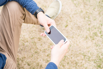 男性, スマートフォン