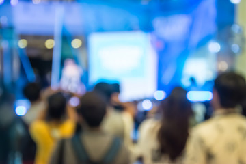  blur image  of  people watching the fashion show