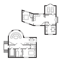 Modern office architectural plan interior furniture and construction design drawing project