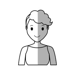 happy woman cartoon icon over white background. vector illustration