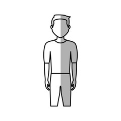 man standing cartoon icon over white background. vector illustration