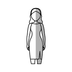 woman standing cartoon icon over white background. vector illustration