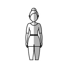 woman standing cartoon icon over white background. vector illustration
