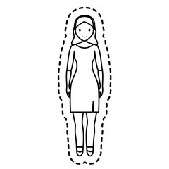 woman standing cartoon icon over white background. vector illustration