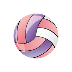 colorful silhouette volleyball ball element sport vector illustration