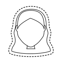 woman face cartoon icon over white background. vector illustration