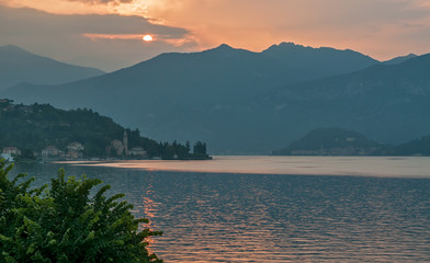 Lake Como - early morning in summer season.