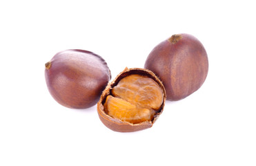 Chestnuts on a white background
