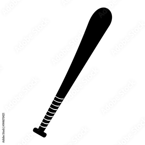 "black silhouette baseball bat element sport vector illustration" Stock