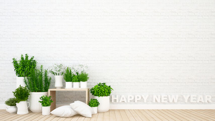 living area in flower shop or coffee shop - 3D Rendering