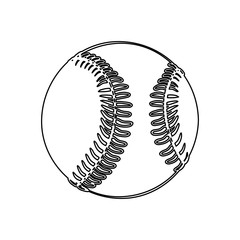 monochrome contour of baseball ball vector illustration