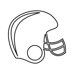 monochrome contour of american football helmet vector illustration