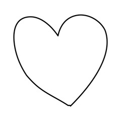 monochrome hand drawn contour of heart vector illustration