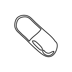 monochrome contour of pill icon vector illustration