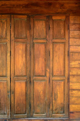Old grunge wood simple door and wooden wall
