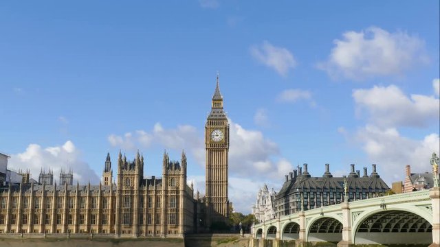 Big Ben, Houses of Parliament, and London Bridge time lapse
