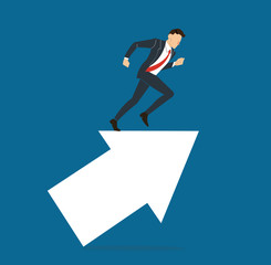 businessman running on arrow concept business vector illustration 