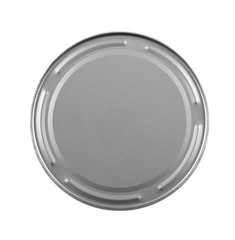 Gray metal closed pot cut out on white background.
