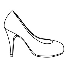 monochrome silhouette of high heel shoe vector illustration