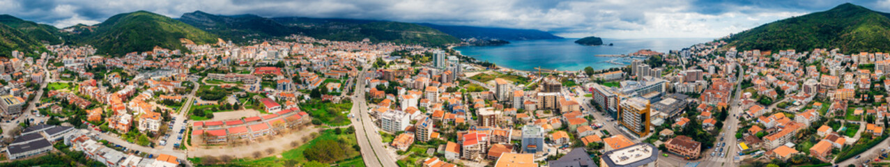 Fototapeta na wymiar Budva, Montenegro New Town aerial photography drone