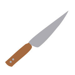 color silhouette with knife with wooden handle vector illustration