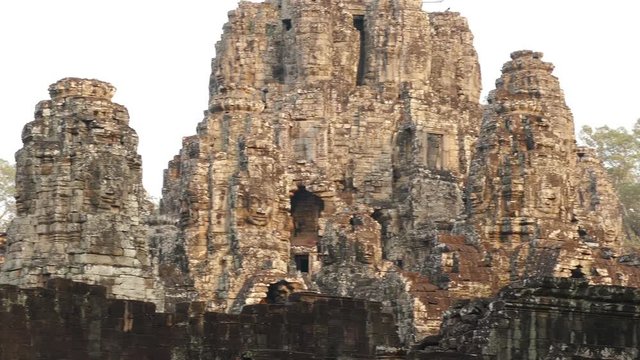 Ancient Bayon temple in Angkor Wat at Siem Reap, Cambodia.