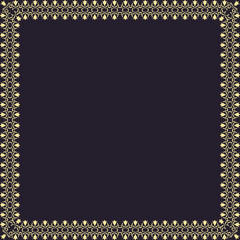 Vintage pattern with square frame and ornament with place for text