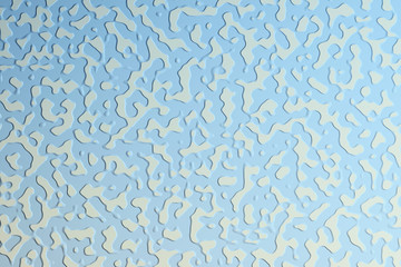 Abstract background with dimensional raised wavy pattern in light blue colors. Digitally generated image.
