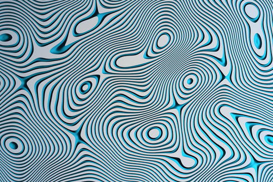 Beautiful abstract background with wavy geometric pattern in blue and gray colors. Digitally generated image.