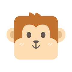 Cute round monkey face zodiac cartoon