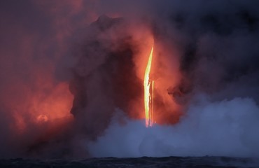 Lava flowing into the Ocean