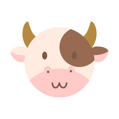 Cute ox face zodiac cartoon