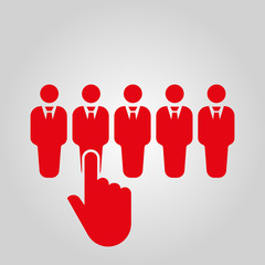 Recruitment icon. Staff selection symbol. Flat design. Stock - Vector illustration
