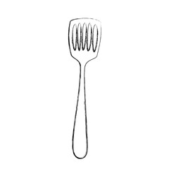 monochrome sketch of frying spatula vector illustration