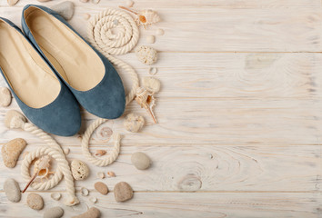 Women's summer shoes for beach holidays.