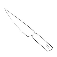 monochrome sketch of knife with handle vector illustration