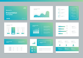 Page layout design template for business presentation page with page cover background design and infographic elements design