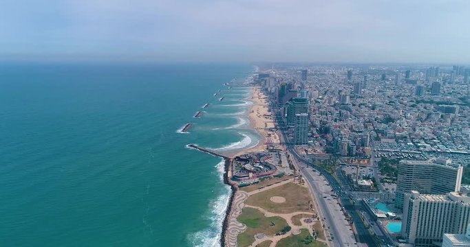 tel aviv Shoreline from air.