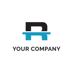 R INITIAL ALPHABET LOGO SIMPLE