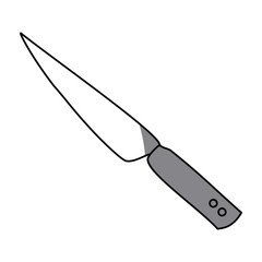 monochrome silhouette of knife with handle vector illustration