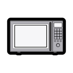 monochrome thick contour of oven microwave vector illustration