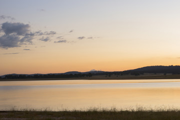 Fototapeta premium Lake Leslie near Warwick, Queensland in the late afternoon.