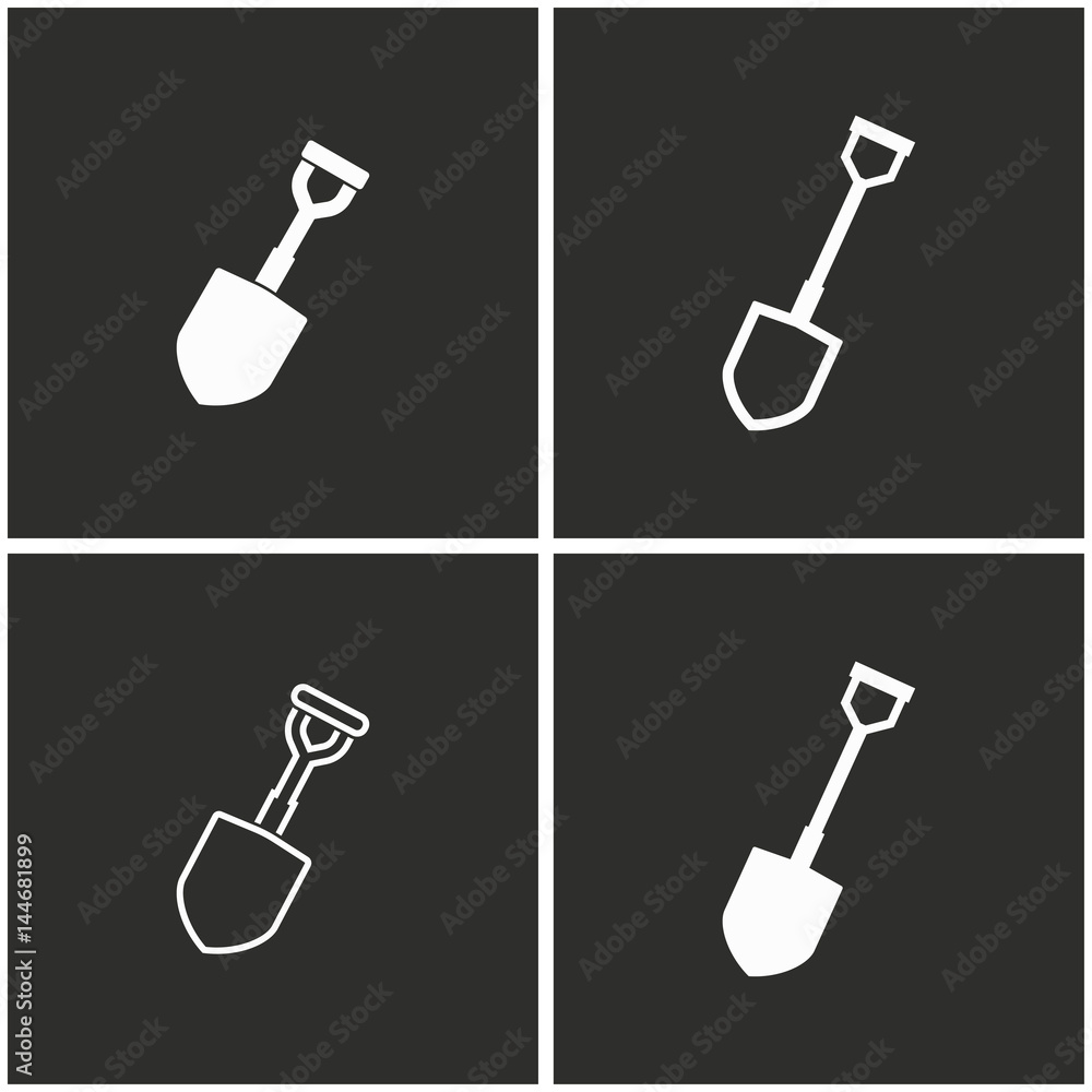 Poster Shovel icons set.