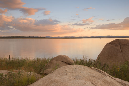 Lake Leslie near Warwick, Queensland in the late afternoon.
