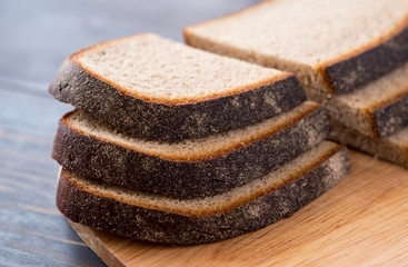 Slices of bread on the table