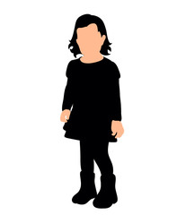 Little girl silhouette vector illustration